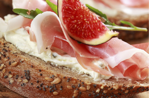 Prosciutto and fig open sandwich Prosciutto and fig open sandwich