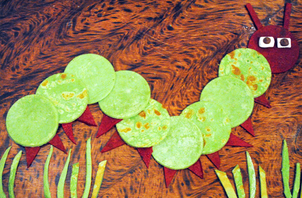 Hungry caterpillar pancakes