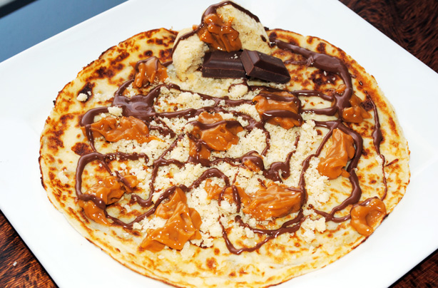 Millionaire's shortbread pancakes Millionaire's shortbread pancakes