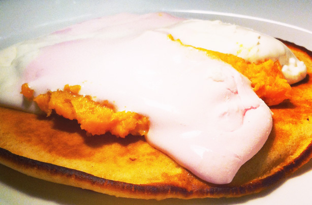 Sweet potato and marshmallow pancakes Sweet potato and marshmallow pancakes