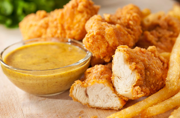 Chicken dippers with mustard sauce