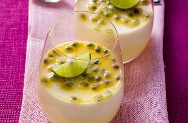 Passion fruit and lime puddings Passion fruit and lime puddings