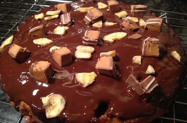 Banana chocolate fudge cake
