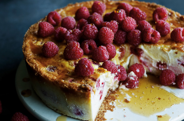 James Martin's baked New York raspberry cheesecake