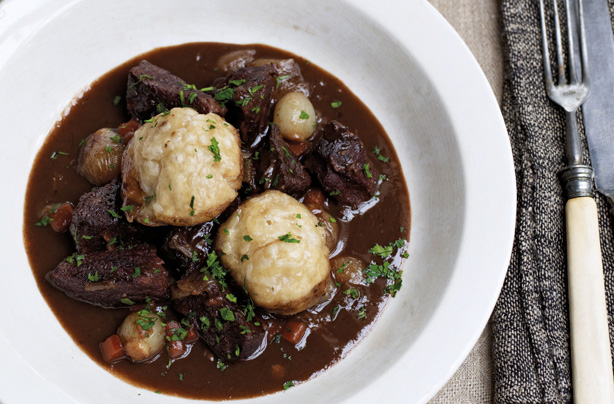 James Martin's beef stew with dumplings