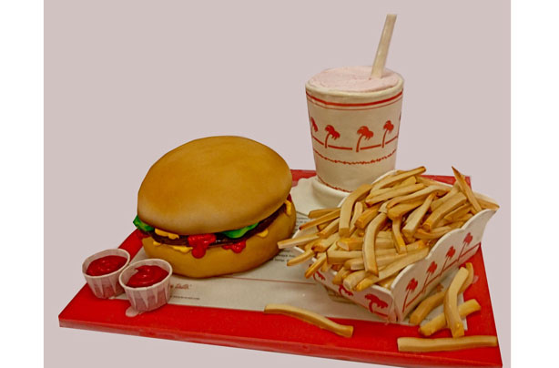 Burger and chips cake Burger and chips cake