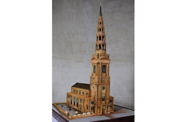 St. Bride's Church cake model St. Bride's Church cake model