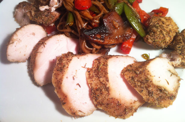 Tea-smoked chicken breasts