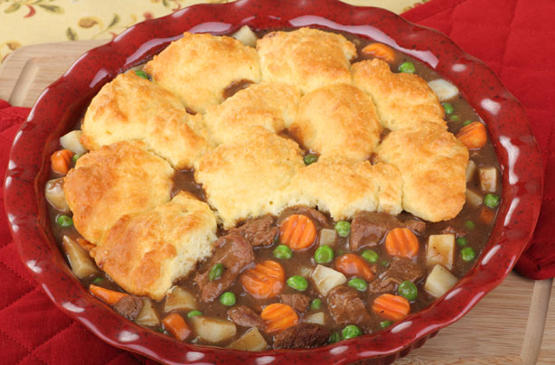 Scone topped beef pie