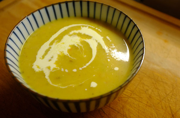 Bacon, parsnip and celeriac soup