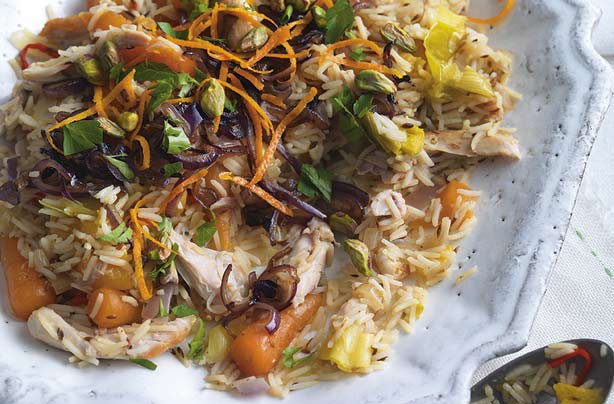 Make your meals go further by using leftovers. This delicious pilaf is cooked with leftover chicken. It is economical and very quick and easy to cook.
