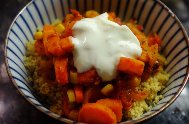 Roasted carrot and tomato couscous