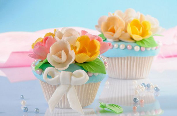 Bouquet of flowers cupcakes 