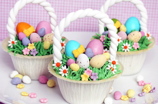 Easter basket cupcakes Easter basket cupcakes