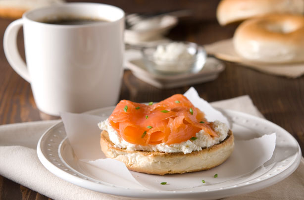 Smoked salmon bagels