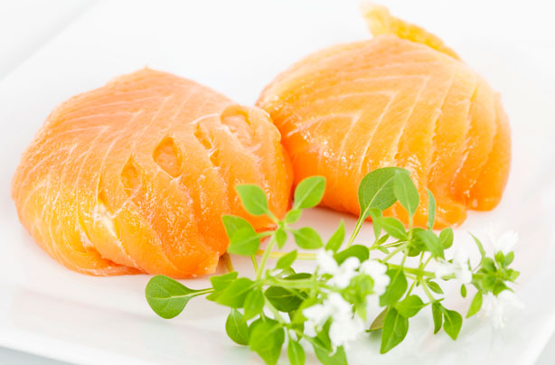 Smoked salmon parcels