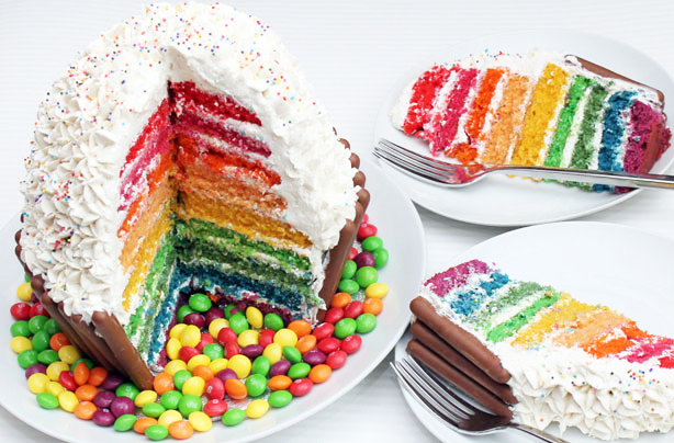 Giant rainbow cupcake 