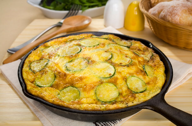 Cheese and courgette tortilla