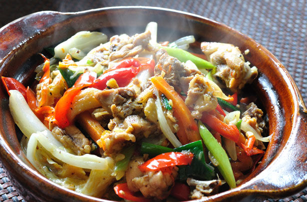 Lamb with black bean and peppers Lamb with black bean and peppers