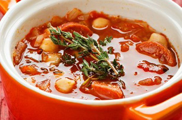 Sausage and chick pea stew