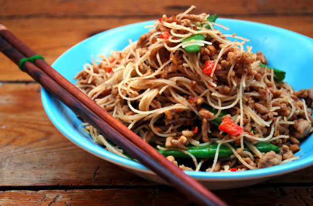 Pork satay noodles Pork satay noodles