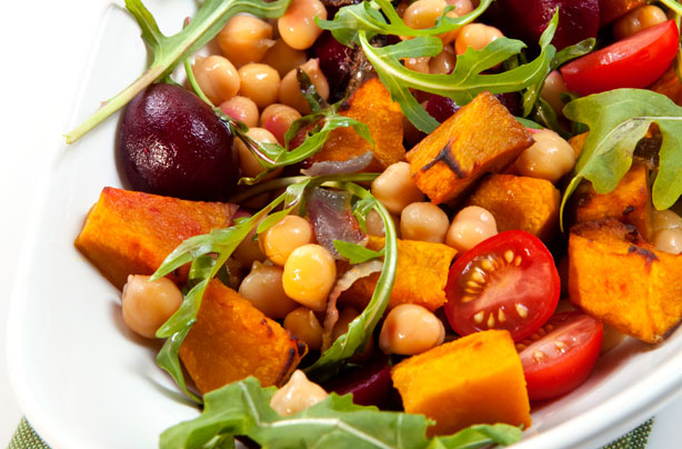 Roast vegetable and chickpea salad Roast vegetable and chickpea salad