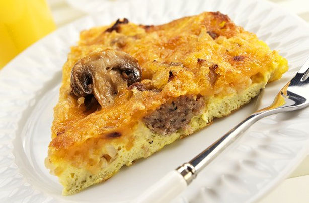 Mushroom and sausage frittata