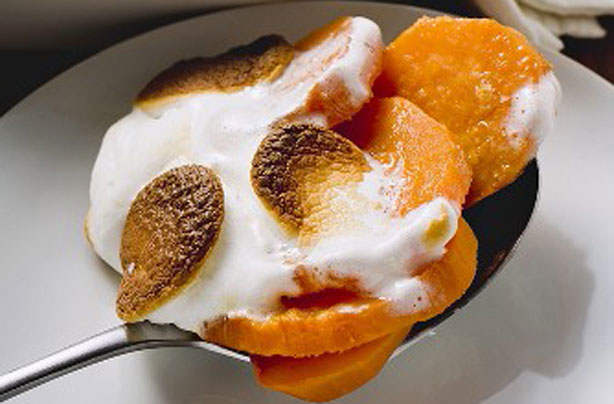 Sweet potato and marshmallow gratin