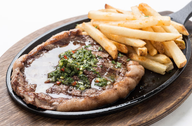 Steak with chimichurri sauce Steak with chimichurri sauce