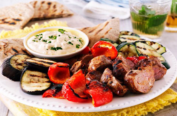 Grilled mezze platter