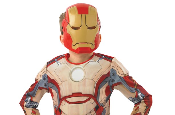 Child wearing Iron Man costume