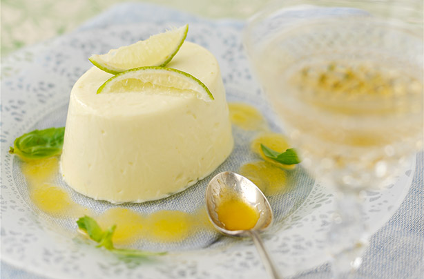 Coconut and basil panna cotta 