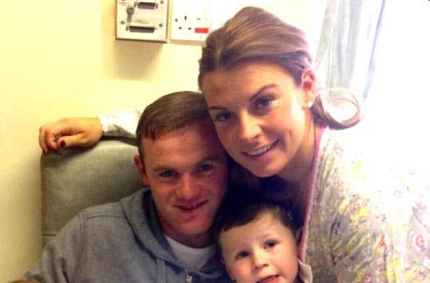 Wayne and Coleen Rooney with Kai and baby Klay