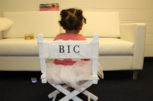 Blue Ivy in director's chair, May 2013