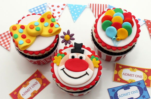 Clown cupcakes Clown cupcakes