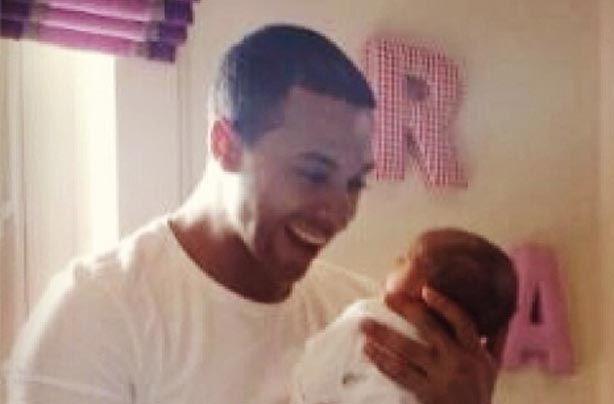 Marvin Humes with newborn baby daughter Alaia