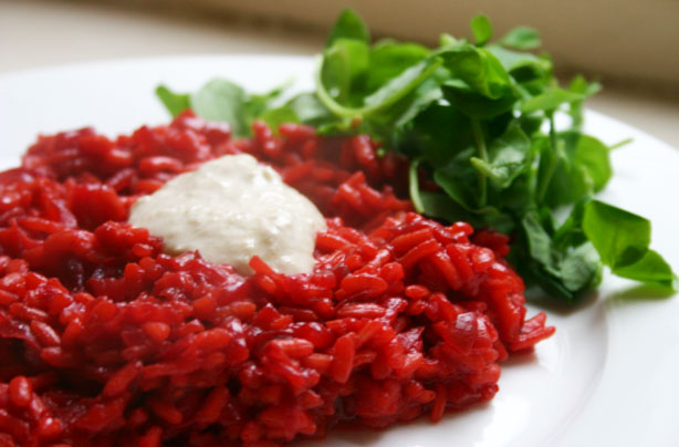 Beetroot risotto with horseradish