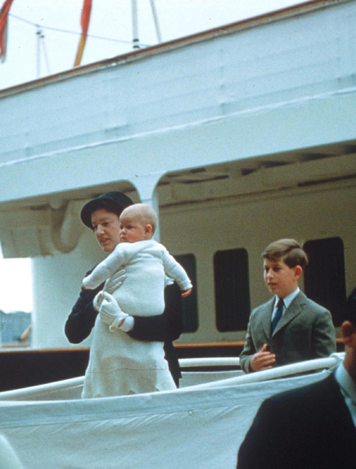 Prince Andrewas a baby with big brother Prince Charles Prince Andrewas a baby with big brother Prince Charles