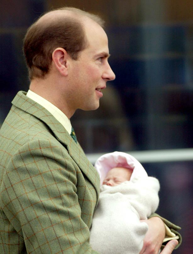 Prince Edward with baby daughter Louise Windsor Prince Edward with baby daughter Louise Windsor