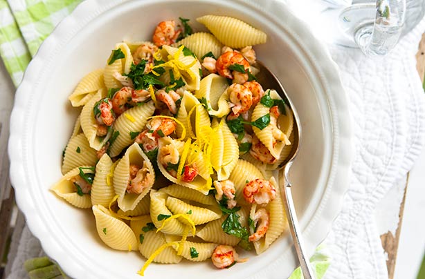 Pasta with crayfish