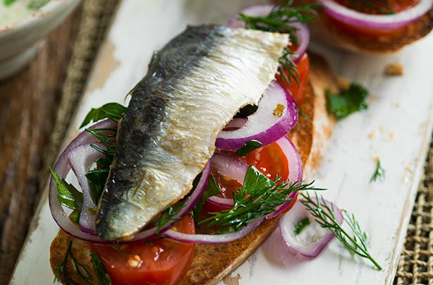 Sardines and salad on toast Sardines and salad on toast