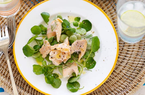 Trout salad with creamy tomato dressing Trout salad with creamy tomato dressing