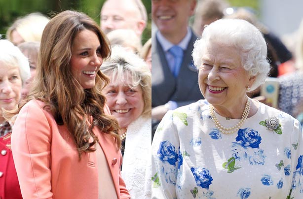 Kate Middleton and Queen Elizabeth II
