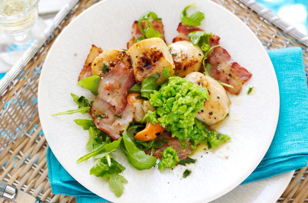 Warm scallop and bacon salad Warm scallop and bacon salad
