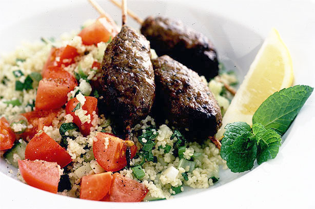 Lamb koftas with minted couscous Lamb koftas with minted couscous
