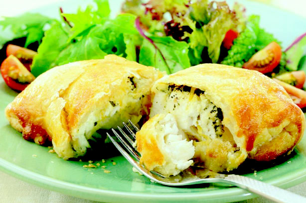Cheesy cod parcels