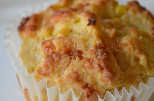 Cheese and ham corn muffins