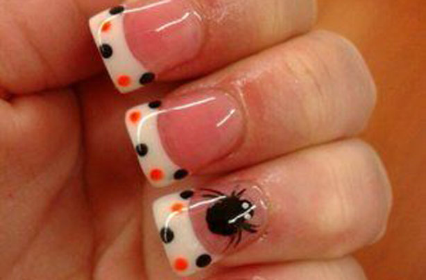 Polka dot Halloween nails Polka dot Halloween nails