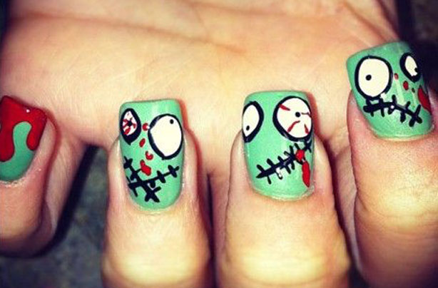 Zombie Halloween nails Zombie Halloween nails