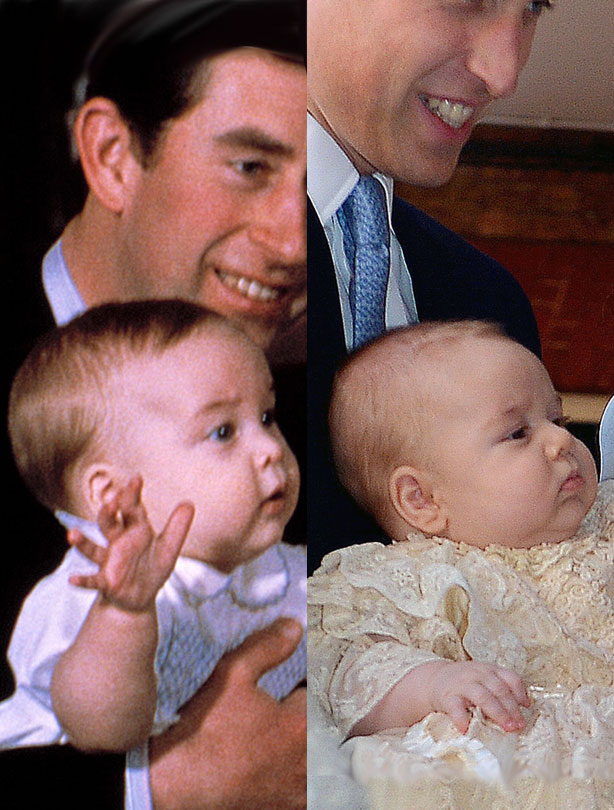 Prince William and Prince George as babies Prince William and Prince George as babies
